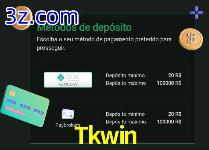 O cassino Tkwin oferece uma grande variedade de métodos de pagamento